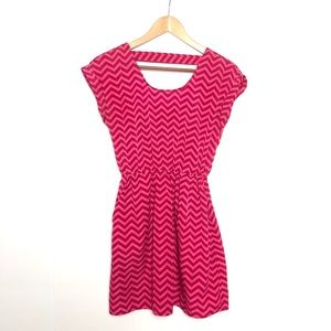 Candies Pink Sleeveless Chevron Dress Size XS